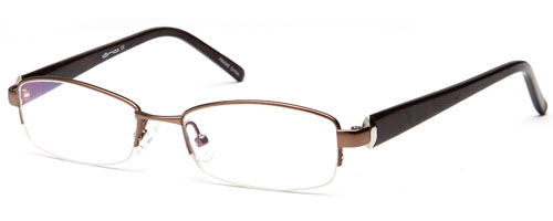 Womens Half Rimmed Two Toned Prescription Glasses in Brown