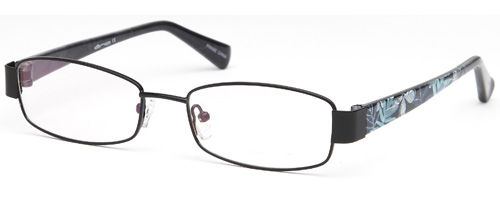 Womens Japanese Floral Designed Prescription Glasses in Black