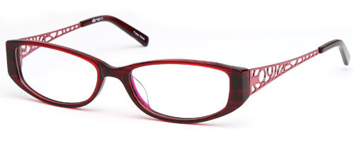 Womens Professional Swirly Wired Prescription Glasses in Burgandy