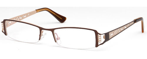 Womens Dreamy Half Rimmed Prescription Glasses in Brown