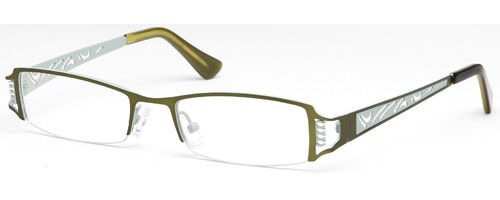 Womens Dreamy Half Rimmed Prescription Glasses in Olive