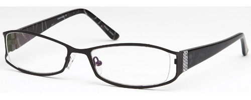 Womens Retro Thin Framed Prescription Glasses in Black