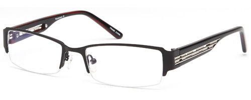 Womens Vented Half Rimmed Prescription Glasses in Black