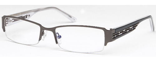 Womens Vented Half Rimmed Prescription Glasses in Gunmetal