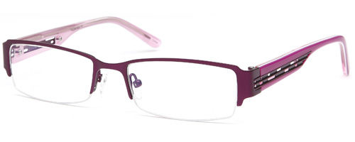 Womens Vented Half Rimmed Prescription Glasses in Purple