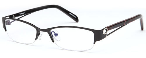 Womens Secretary Half Rimmed Prescription Glasses in Black