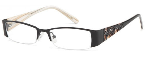 Womens Floral Engraved Prescription Glasses in Black