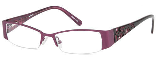 Womens Floral Engraved Prescription Glasses in Violet