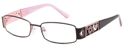 Womens Antique Designed Thin Framed Prescription Glasses in Black