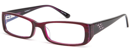 Womens Striated Studded Prescription Glasses in Violet