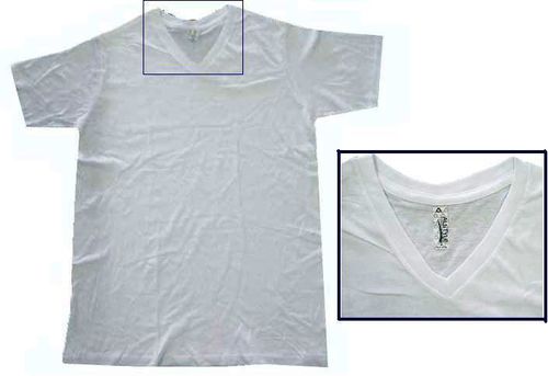 AAA Men's White ""V"" Neck T-shirt-M Case Pack 12