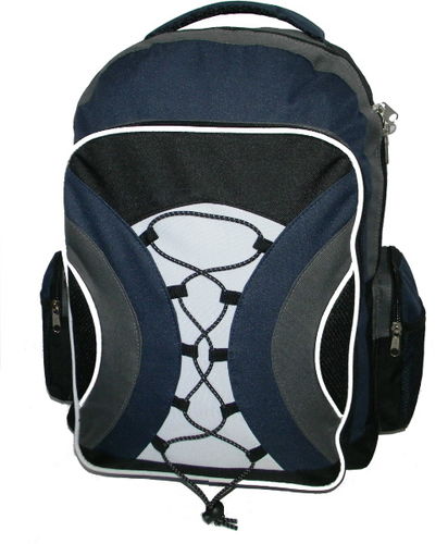 18"" Multi Pocket Backpack w/Pockets- Navy/Black/Grey Case Pack 24