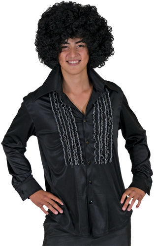 Men's Costume Shirt: Saturday Night, Black- Large