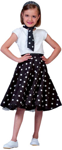 Sock Hop Skirt Child Black White