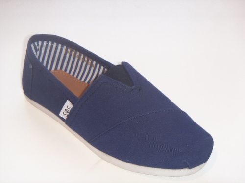 Women's Navy Canvas Shoes Case Pack 12