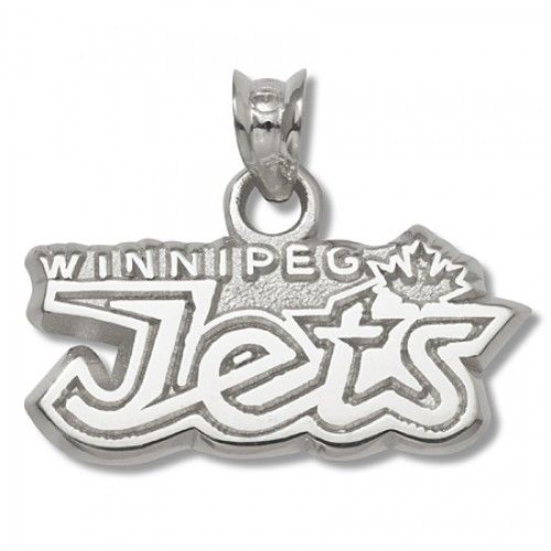 Sterling Silver Nhl Winnipeg Jets Pendant Word Mark Logo