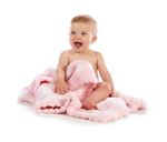 Mud Pie Pink Baby Girl Gingham Blanket