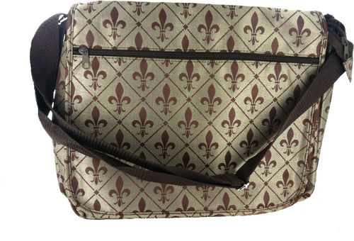 Marc Gold Brown/Tan Fleur De Lis Messenger Bag Case Pack 2