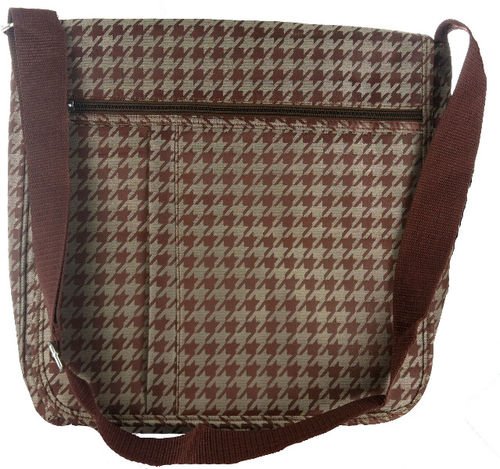 Marc Gold Brown/Tan Houndstooth Messenger Bag