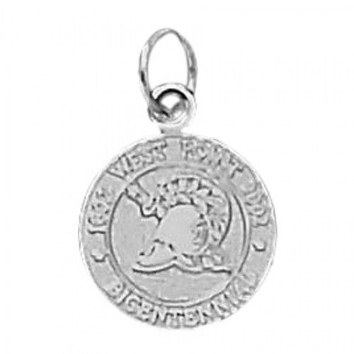 Us Military Academy Charm in 10kt White Gold - Dazzling - Unisex Adult