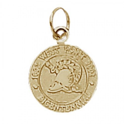 Us Military Academy Charm in Gold Plated - Cute - Unisex Adult