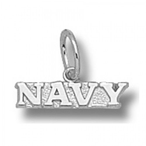 Navy Charm in 14kt White Gold - Mirror Finish - Nice - Unisex Adult