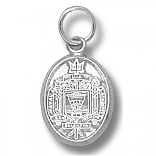 Us Naval Academy Seal Charm in 10kt White Gold - Mirror Finish - Ravishing