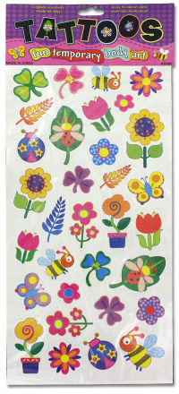 Flower Temporary Tattoos Case Pack 24