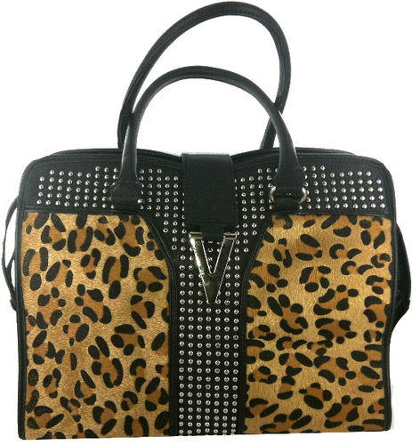 Marc Gold Leather Leopard Tote