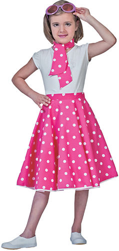 Sock Hop Skirt Child Pink White