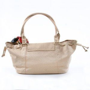 Vecceli Italy Designer Italian Leather Large Handbag Purse By Vecceli- Beige