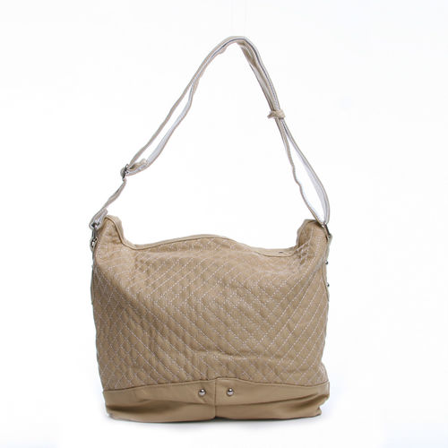 Beige Large Stylish Shoulder Handbag Purse