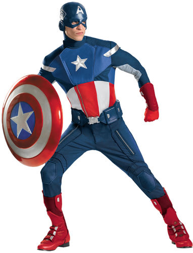 Men's Costume: Captain America Avengers Theatrical- Plus