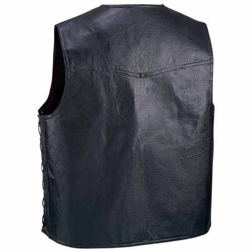 Diamond Plate&trade; Hand-Sewn Pebble Grain Genuine Leather Vest