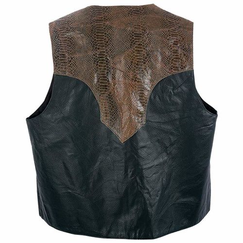 Giovanni Navarre&trade; Hand-Sewn Pebble Grain Genuine Leather Western-Style Vest