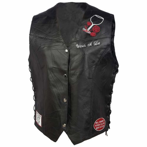 Diamond Plate&trade; Ladies&apos; Rock Design Genuine Leather Vest