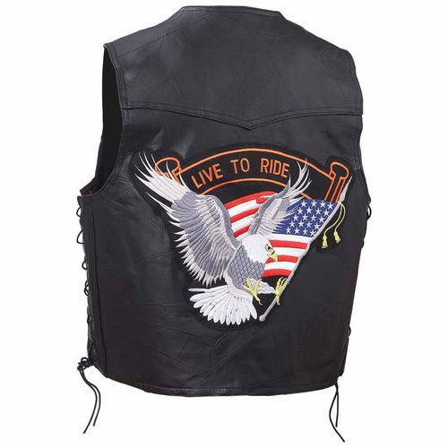 Diamond Plate&trade; Rock Design Genuine Buffalo Leather Vest