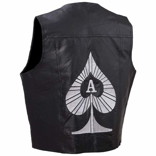 Diamond Plate&trade; Rock Design Genuine Leather Vest