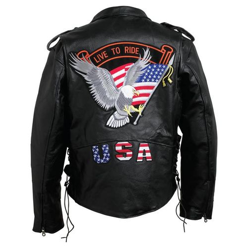 Diamond Plate&trade; Men&apos;s Hand-Sewn Pebble Grain Genuine Buffalo Leather Jacket