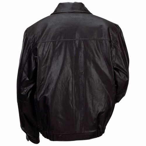 Gianni Collani&trade; Men&rsquo;s Solid Genuine Leather Bomber-Style Jacket