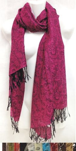 Fashion Paisley Flower Scarf Pashimina Scarves Case Pack 24