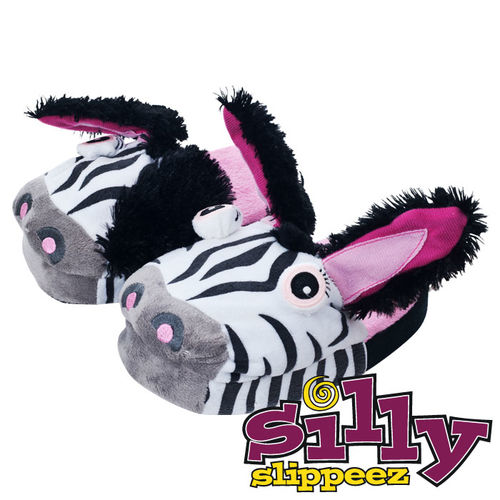 Silly Slippeez - Zanny Zebra - Glow in the Dark - XS