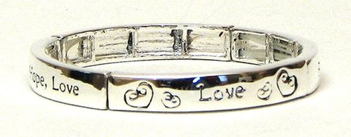 Stackable Stretch Bangle - Faith-Hope-Love