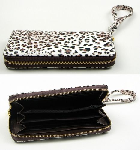 Brown Animal Print Zipper Wallet