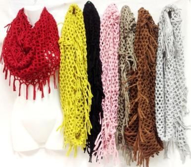 Wholesale Hand Knit Infinity Circle Scarves Neck Wraps Case Pack 24