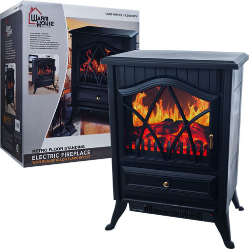 Warm House? Retro Floor Standing Electric Fireplace