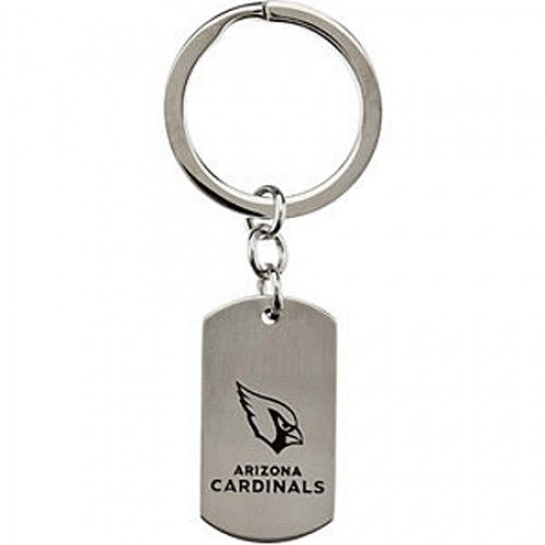 Nfl Licensed Arizona Cardinals Keychain Logo and Name Design in Stainless Steel