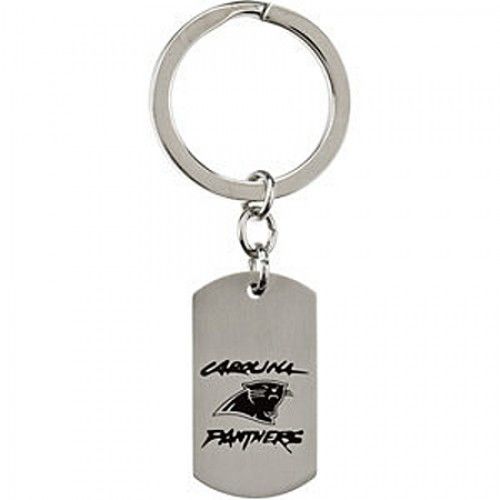 Nfl Licensed Carolina Panthers Keychain Logo and Name Design in Stainless Steel