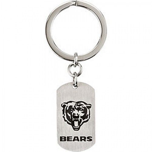 Nfl Licensed Chicago Bears Keychain Logo and Name Design in Stainless Steel