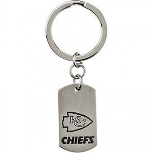 Nfl Licensed Kansas City Chiefs Keychain Logo and Name Design in Stainless Steel